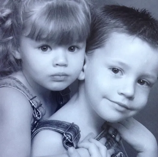 Sydney Taylor and her brother in childhood