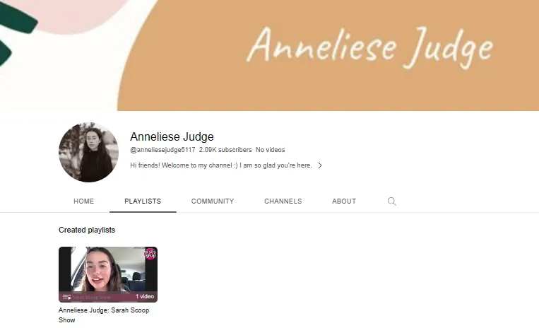 Anneliese Judge Youtube Channel