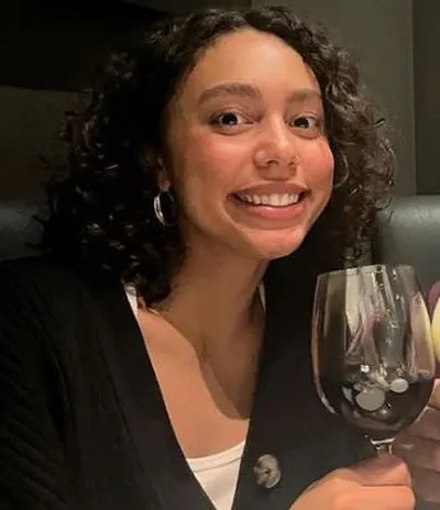 Actress Emma Ferreira With Wine Glass