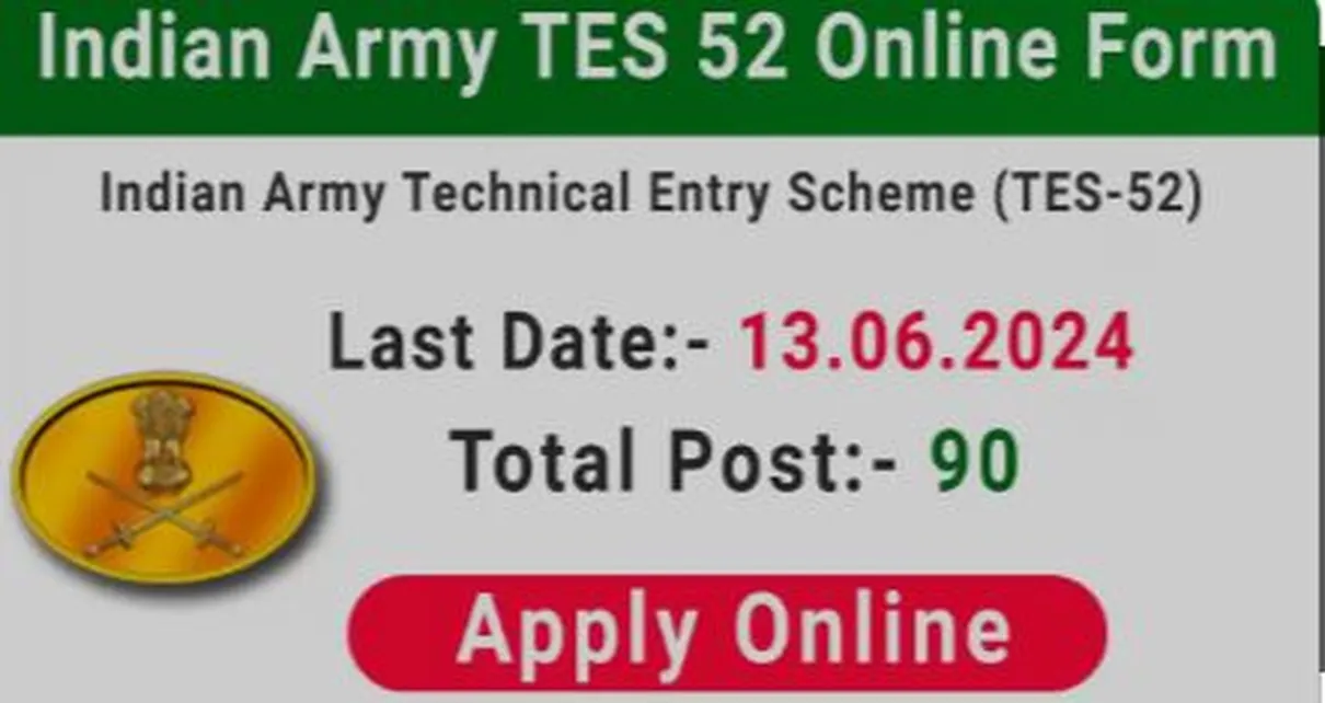 Indian Army 10+2 TES 52th Online Form 2024