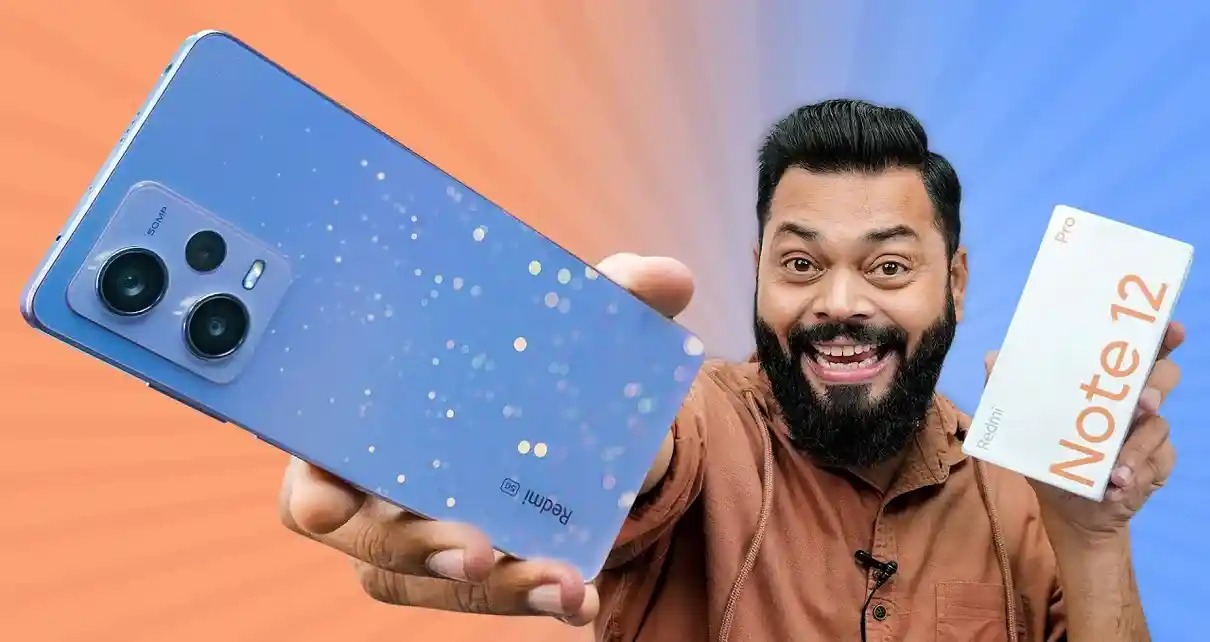 A YouTuber reviewing the Redmi Note 12 Pro Smartphone