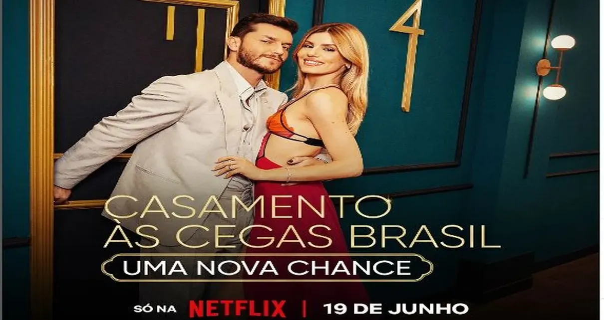 The hosts of Love Is Blind: Brazil Season 4 are seen posing with each other.